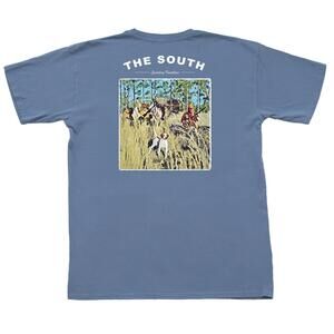 NEW THE STATE COMPANY men's classic quail hunt short sleeve shirt in blue